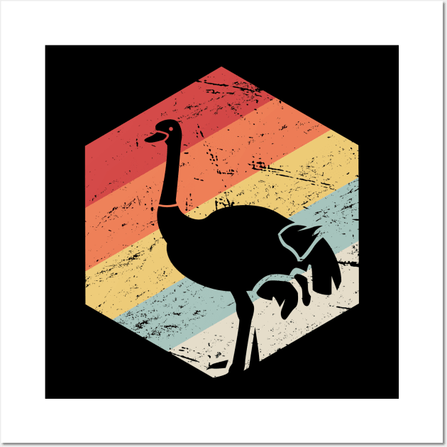 Retro Vintage Ostrich Icon Wall Art by MeatMan